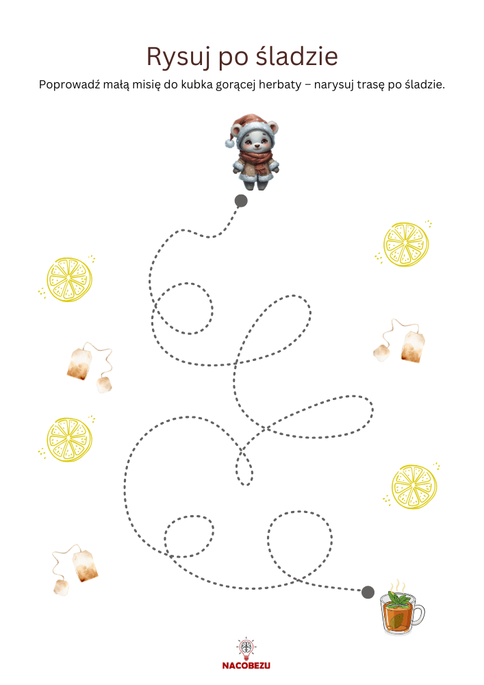 szlaczki zima do druku