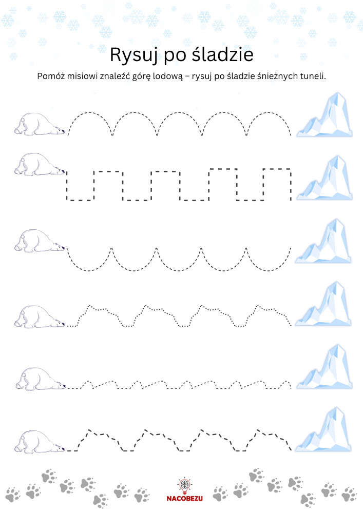szlaczki zima do druku