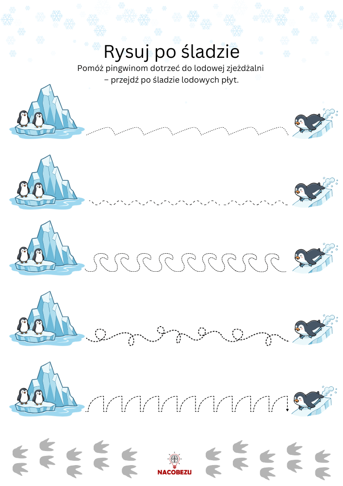 szlaczki zima do druku