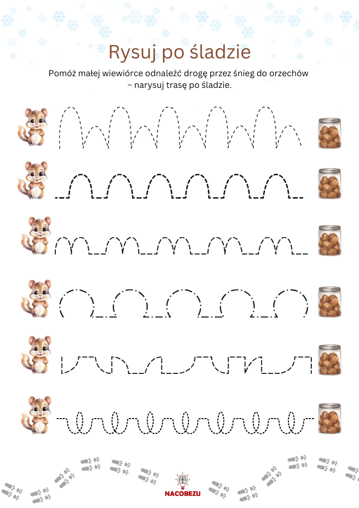 szlaczki zima do druku