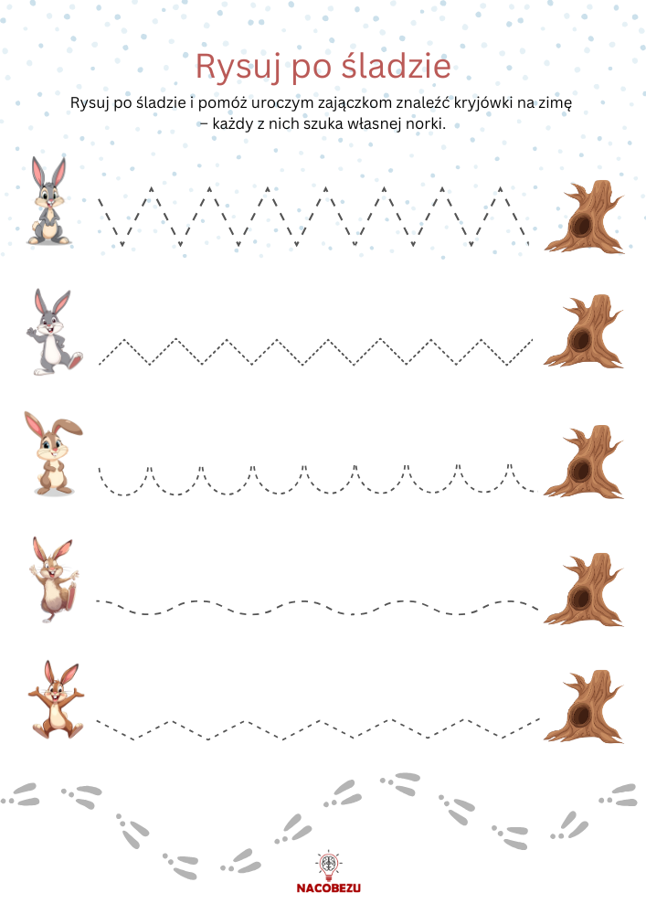 szlaczki zima do druku