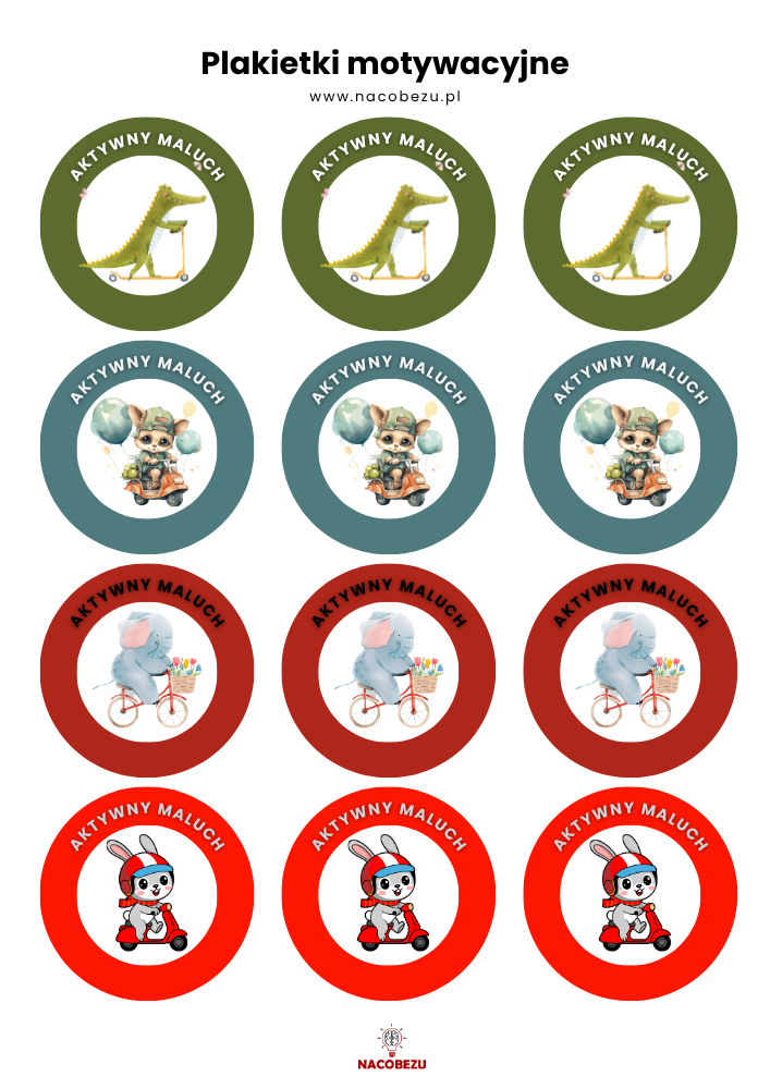 Plakietki motywacyjne dla 3-latka