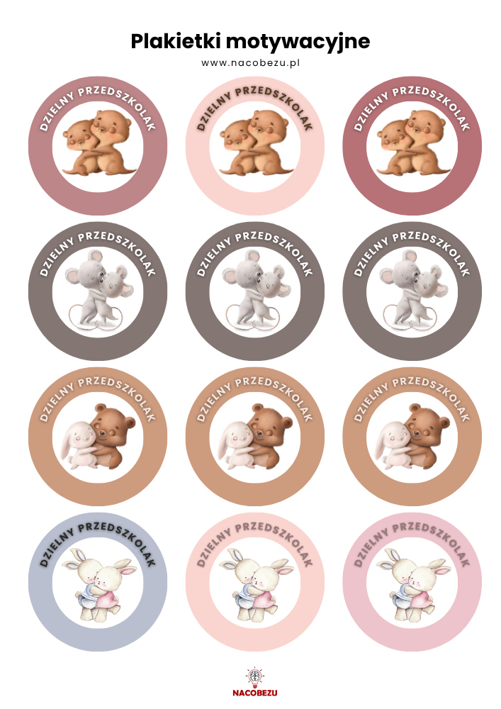 Plakietki motywacyjne dla 3-latka