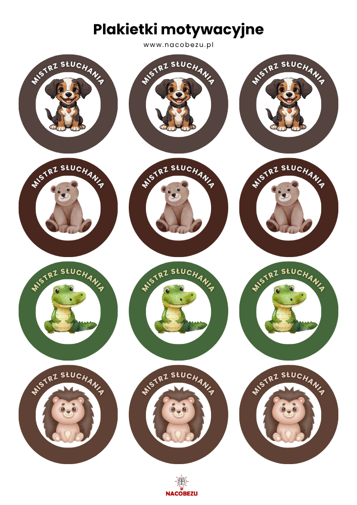 Plakietki motywacyjne dla 3-latka