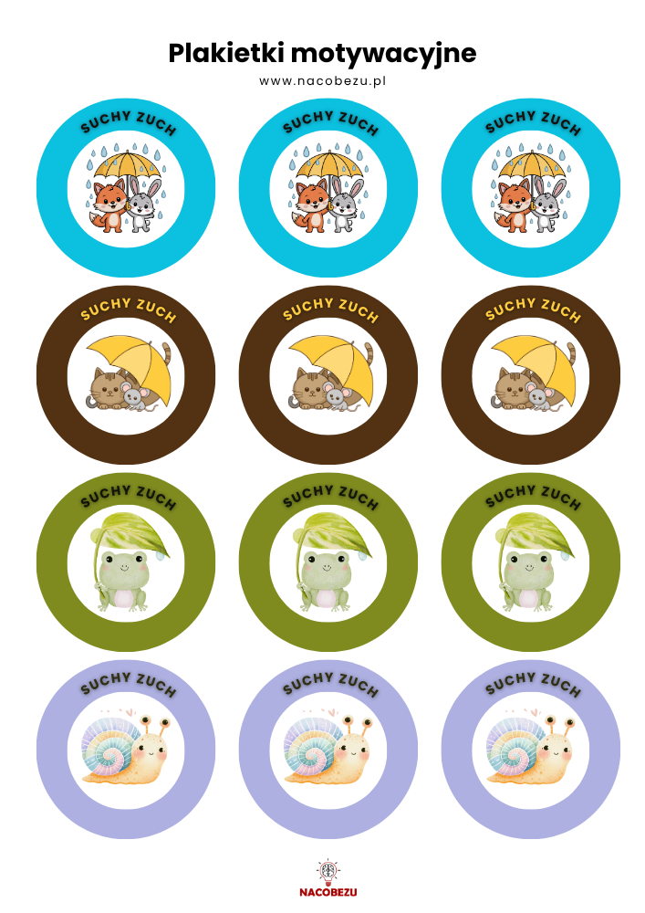 Plakietki motywacyjne dla 3-latka