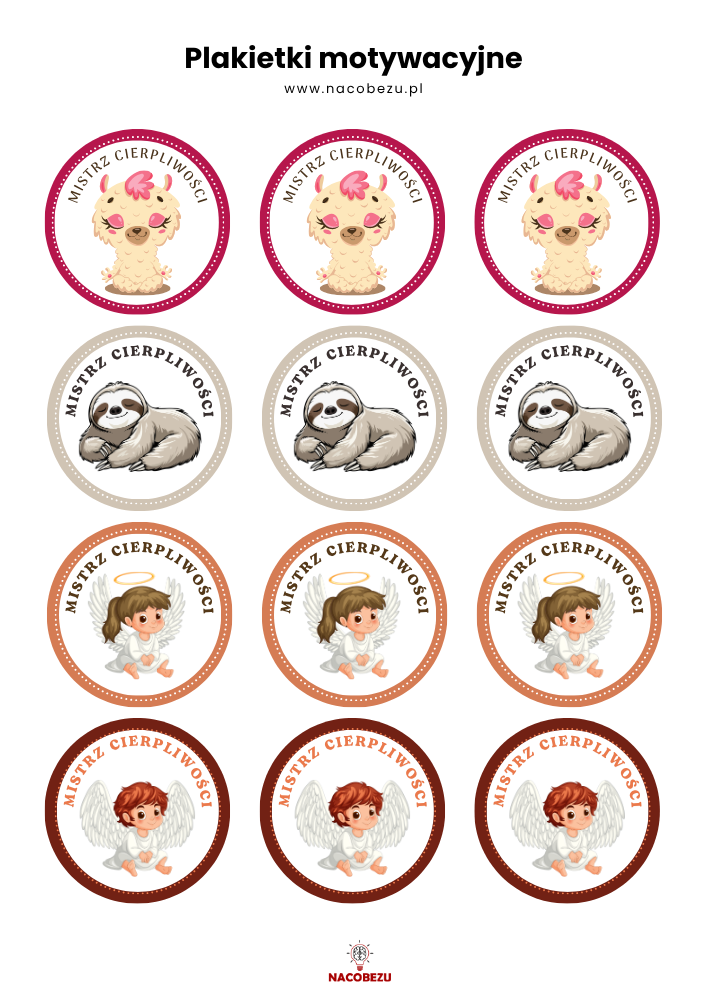 Plakietki motywacyjne dla 4-latka