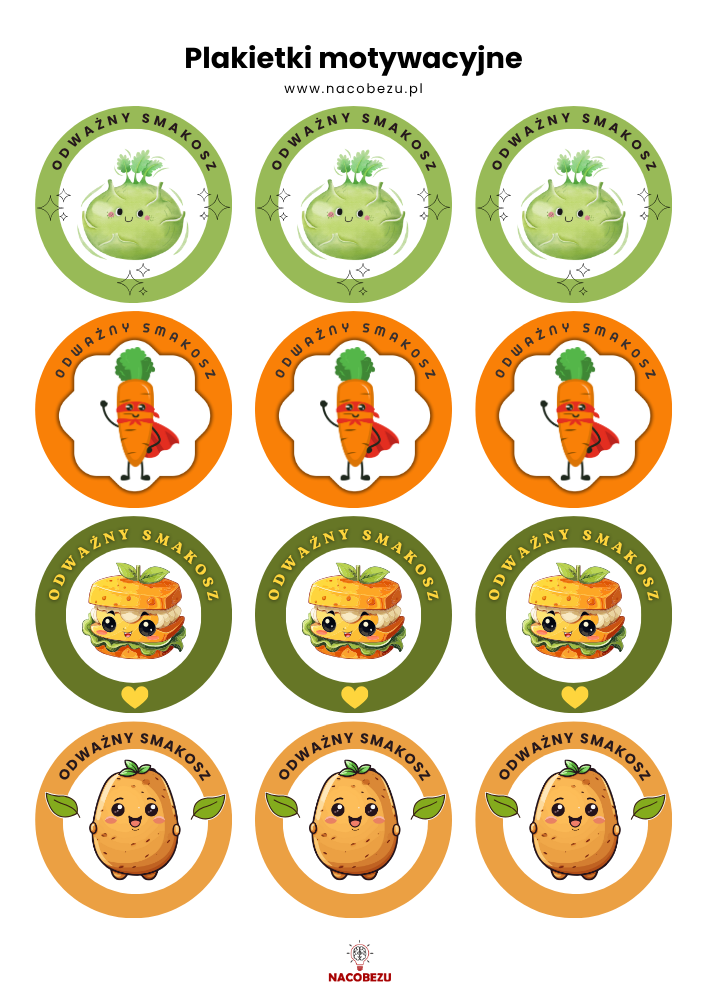 Plakietki motywacyjne dla 4-latka