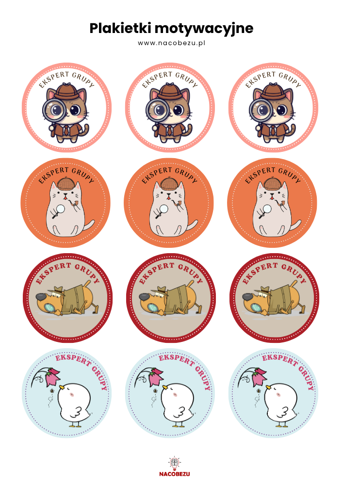 Plakietki motywacyjne dla 5-latka
