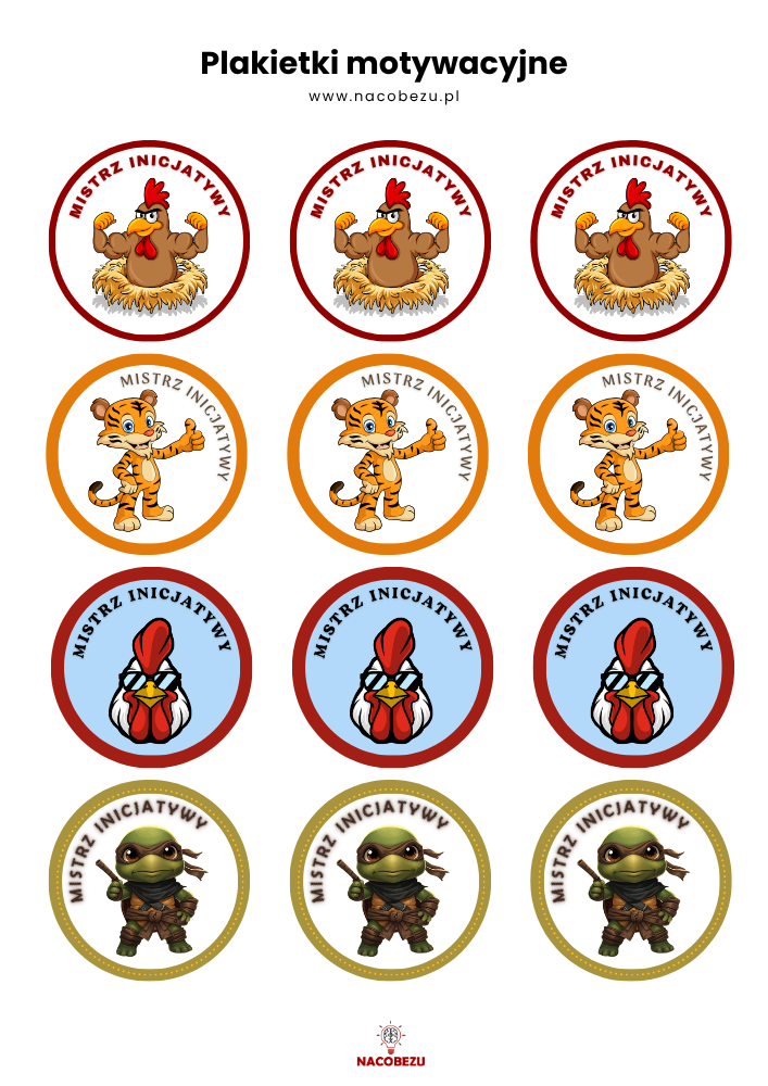 Plakietki motywacyjne dla 5-latka