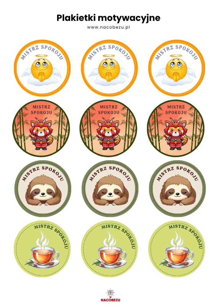 Plakietki motywacyjne dla 5-latka