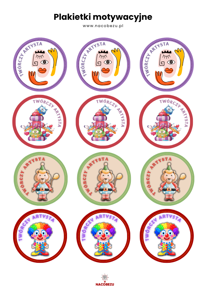Plakietki motywacyjne dla 5-latka