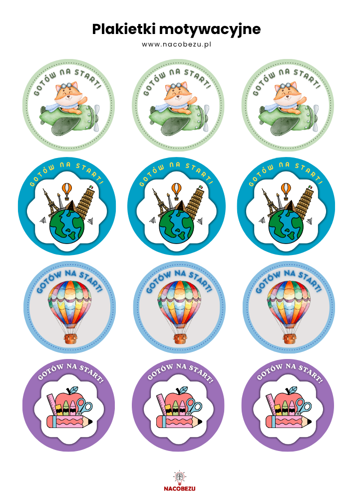 Plakietki motywacyjne dla 6-latka