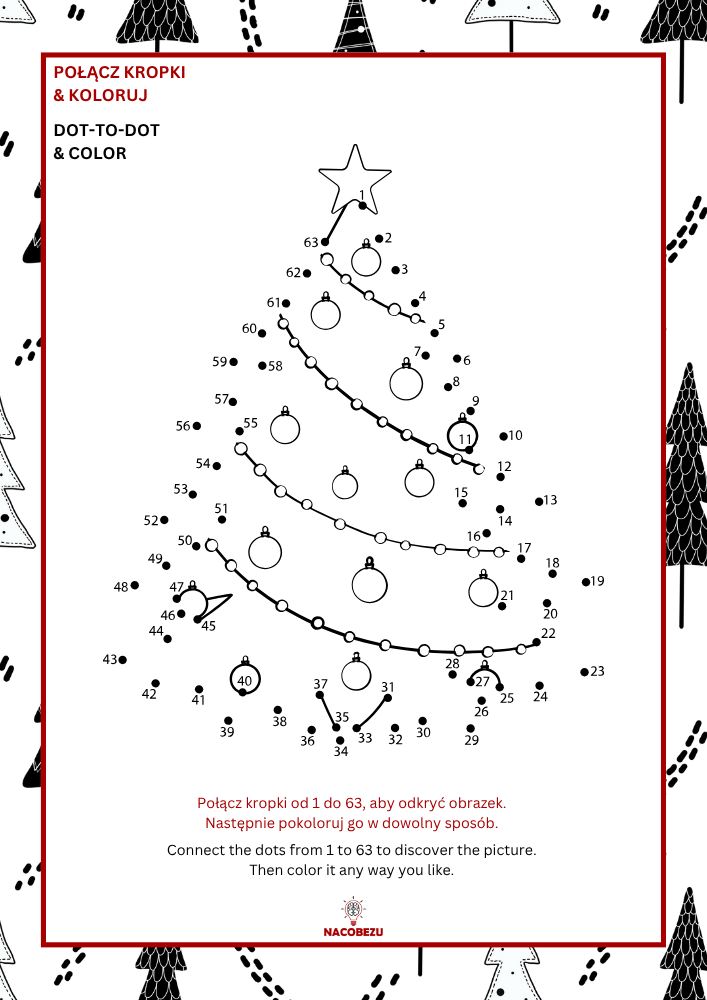 Połącz numery Boże Narodzenie