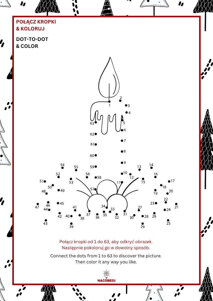 Połącz numery Boże Narodzenie