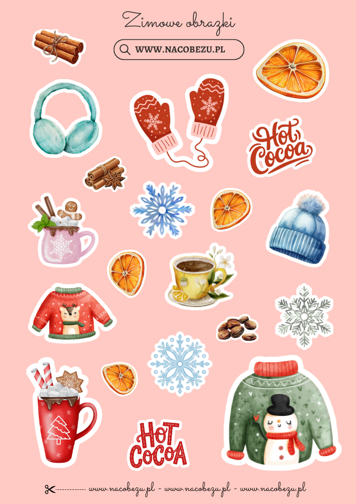 zimowe obrazki do wycinania