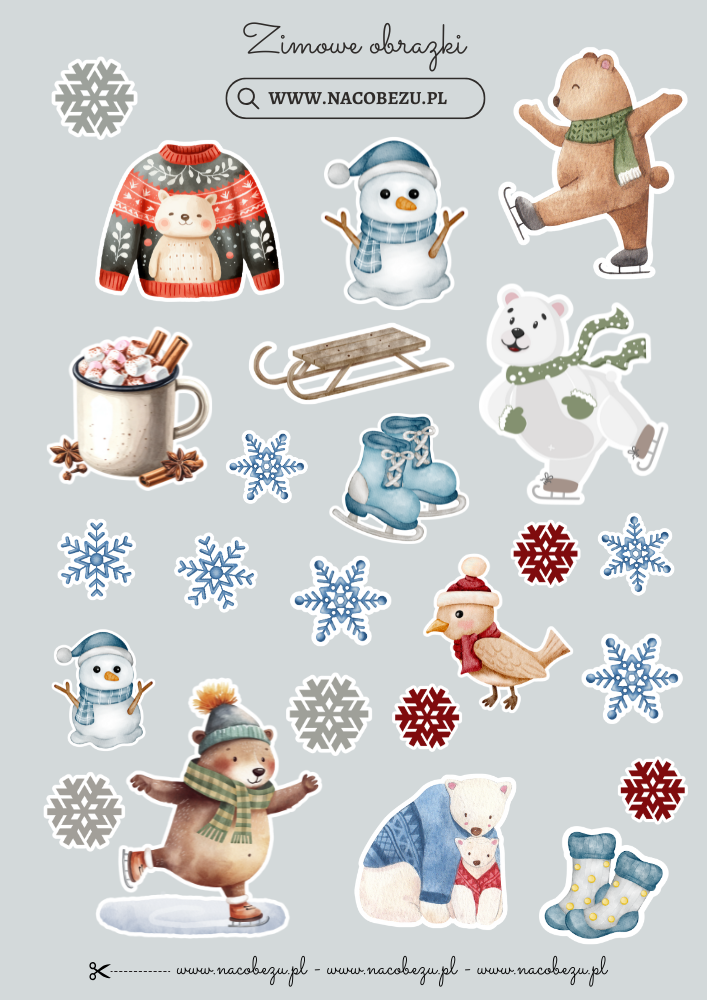 zimowe obrazki do wycinania