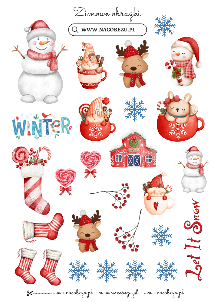 zimowe obrazki do wycinania