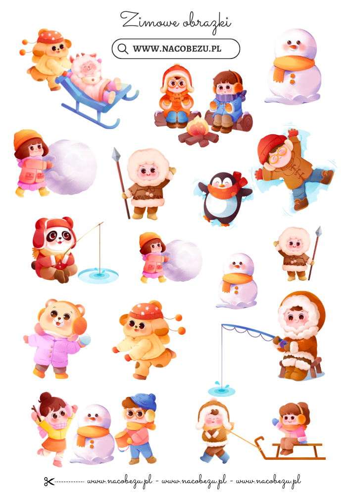 zimowe obrazki do wycinania