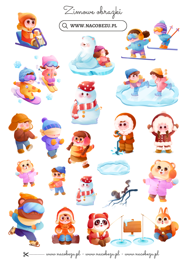 zimowe obrazki do wycinania