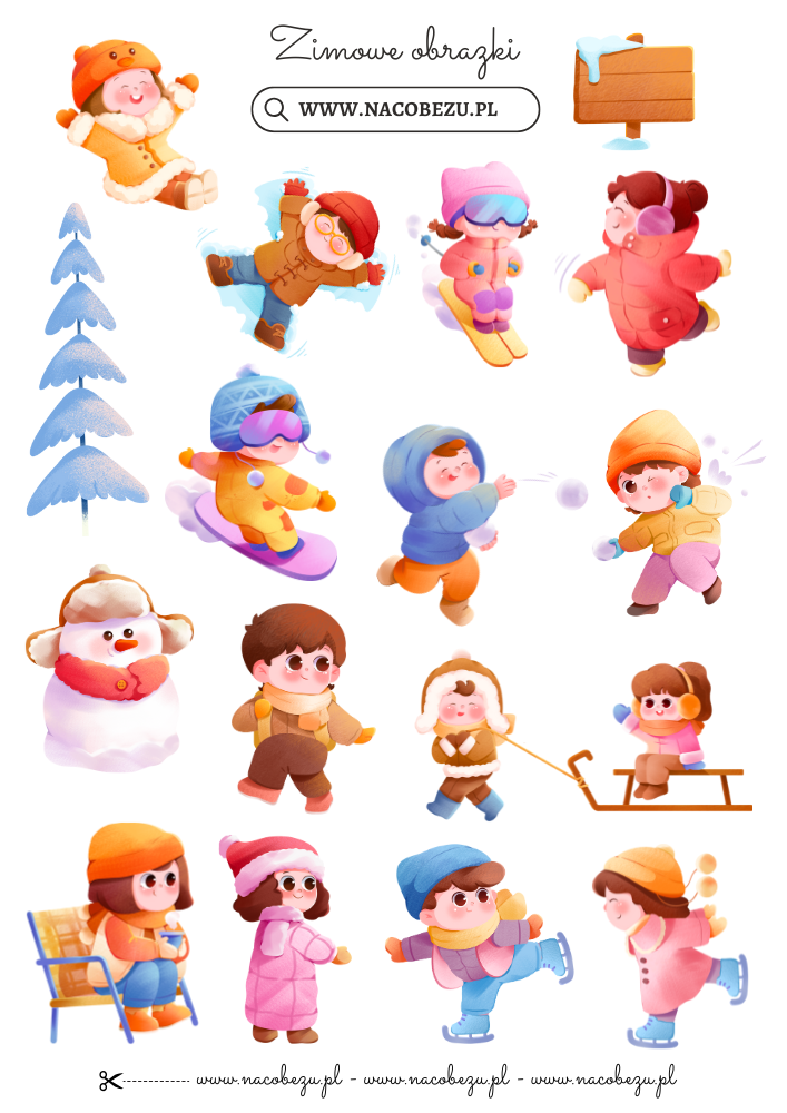 zimowe obrazki do wycinania