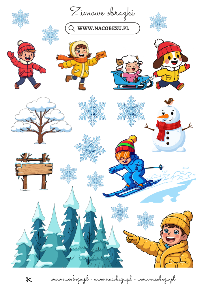 zimowe obrazki do wycinania