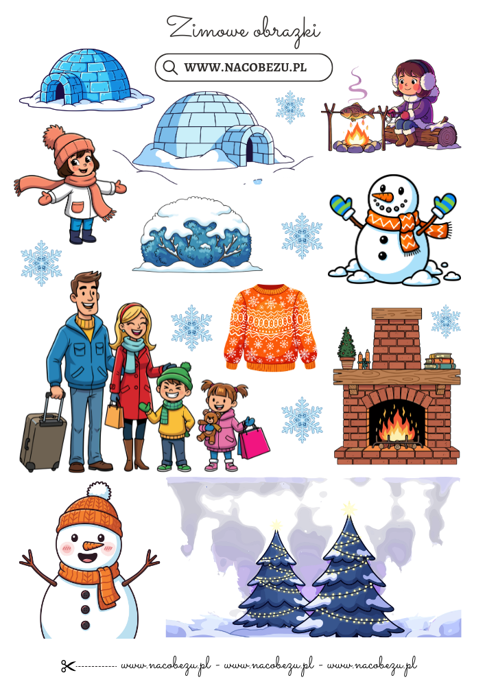 zimowe obrazki do wycinania