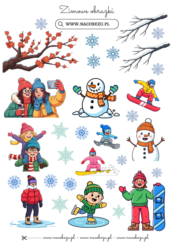 zimowe obrazki do wycinania