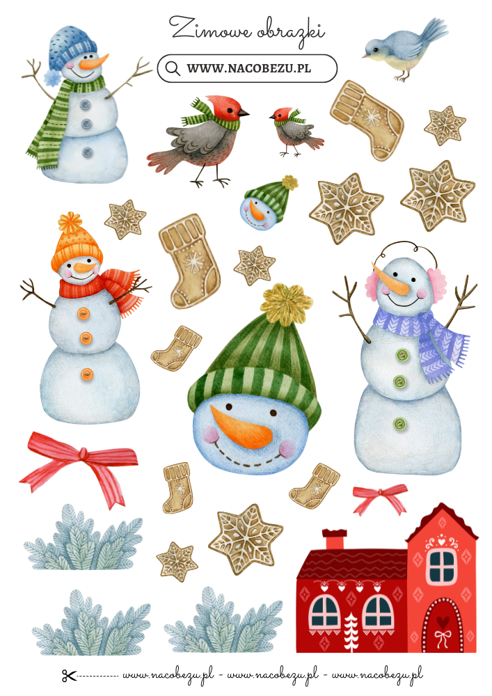 zimowe obrazki do wycinania