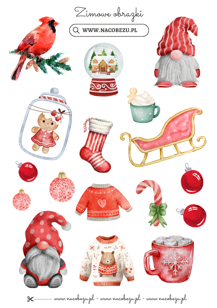 zimowe obrazki do wycinania