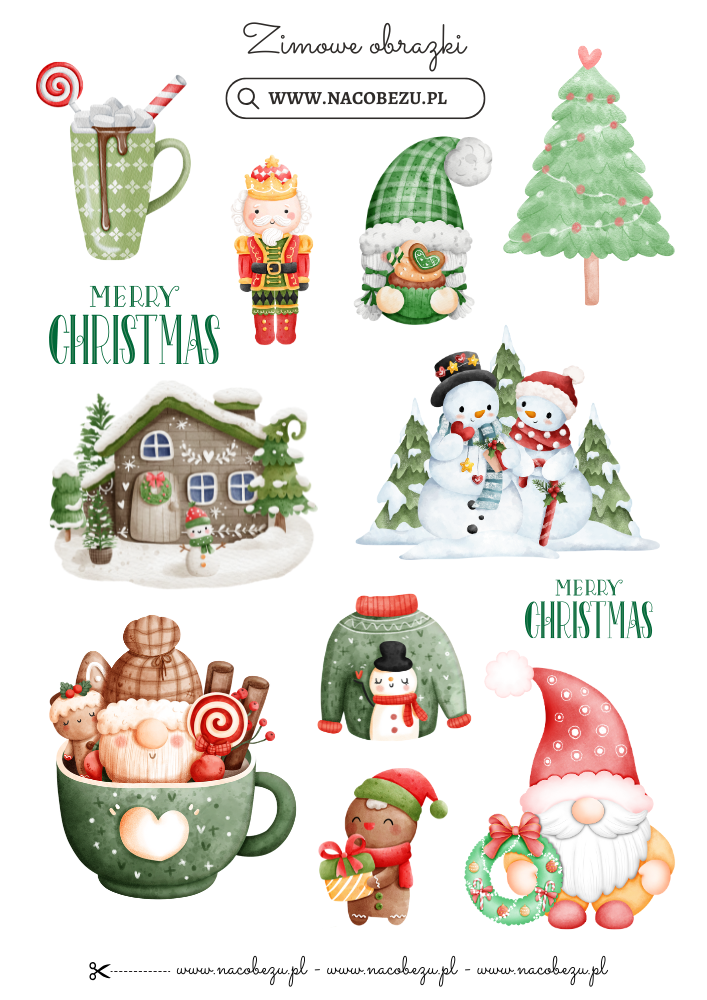 zimowe obrazki do wycinania