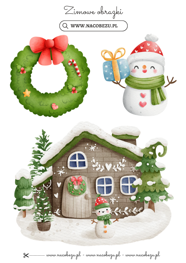 zimowe obrazki do wycinania