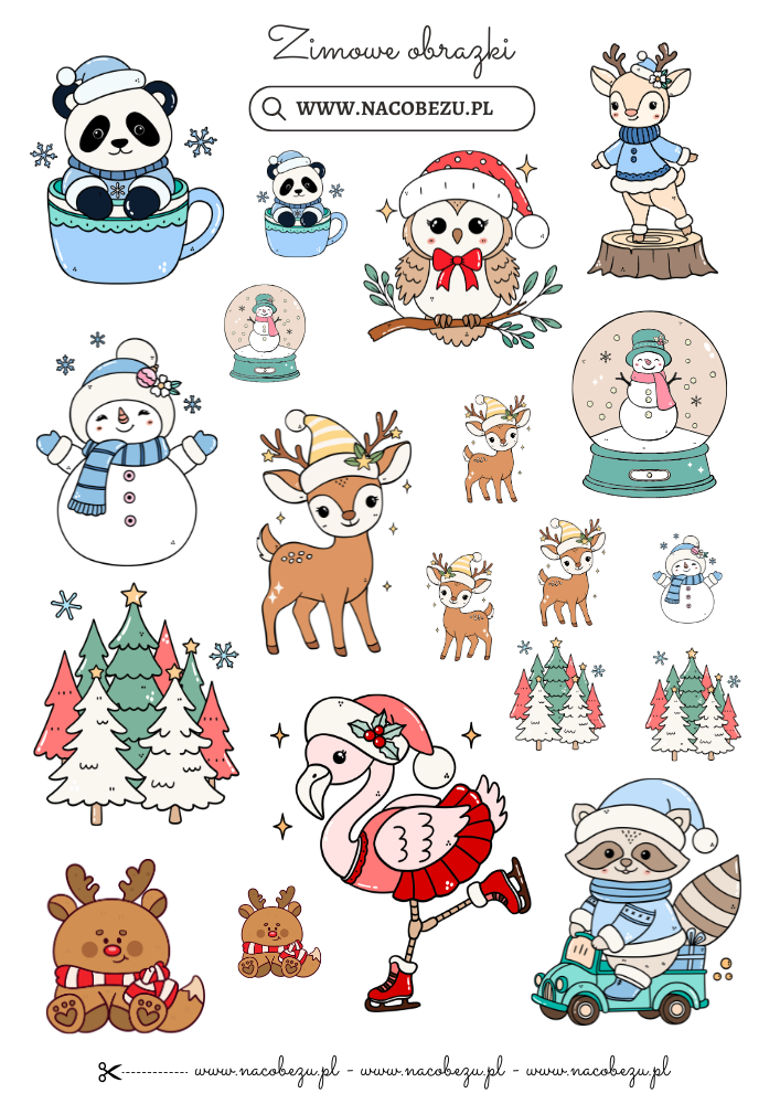 zimowe obrazki do wycinania