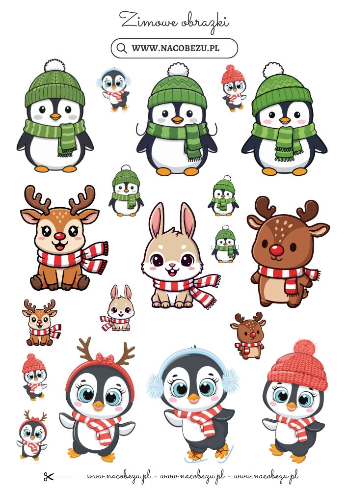 zimowe obrazki do wycinania