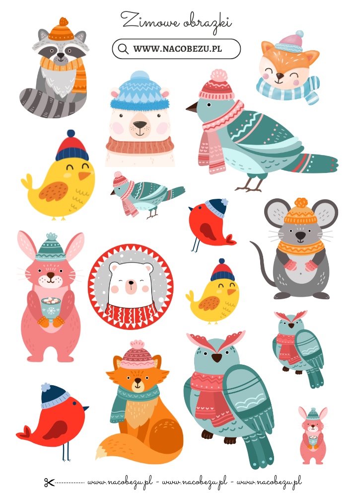 zimowe obrazki do wycinania