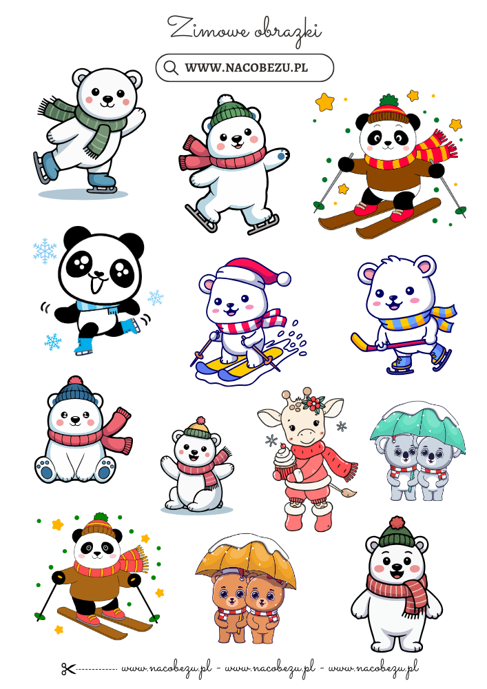 zimowe obrazki do wycinania