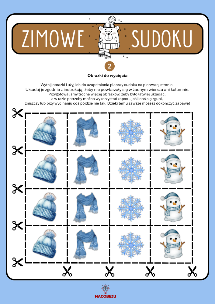 sudoku obrazkowe do druku