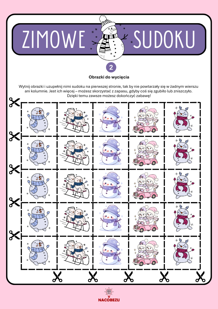 sudoku obrazkowe do druku