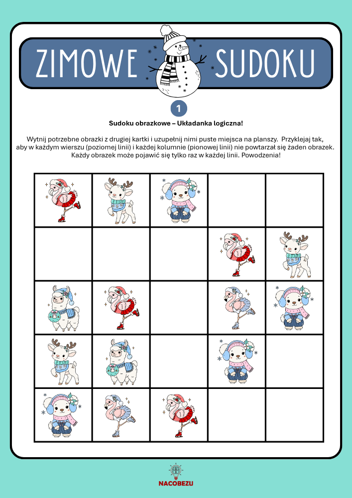 sudoku obrazkowe do druku