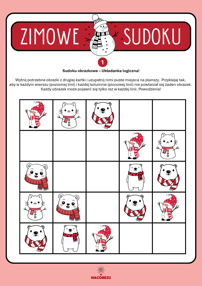 sudoku obrazkowe do druku