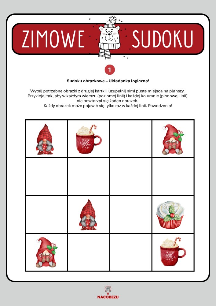 sudoku obrazkowe do druku