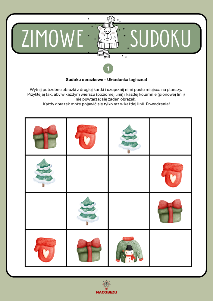 sudoku obrazkowe do druku