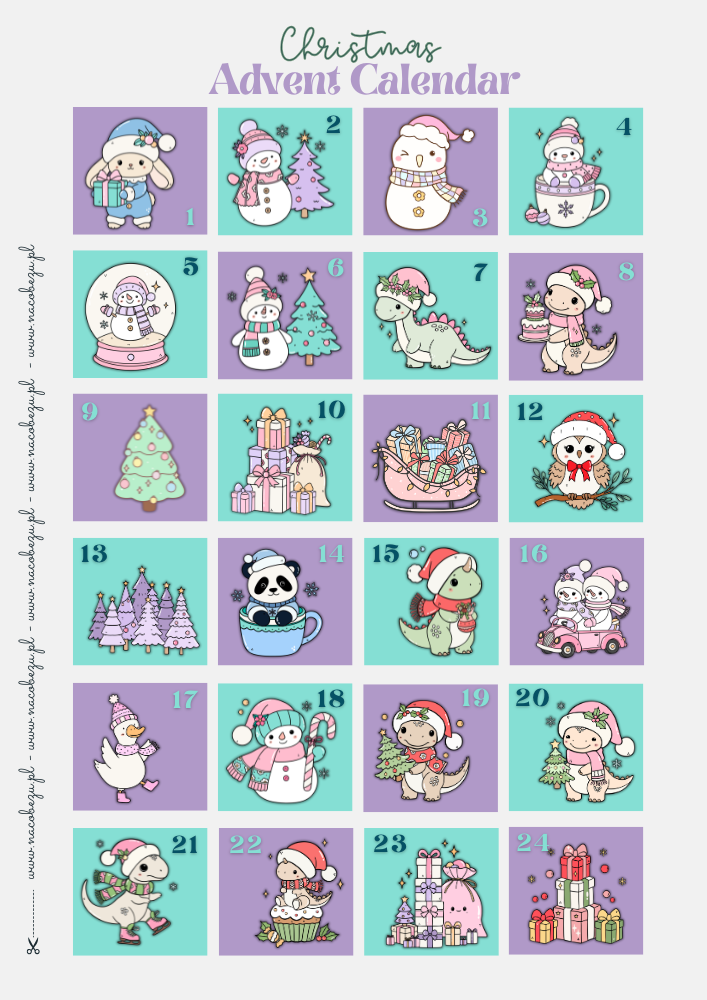 Kalendarz Adwentowy do druku