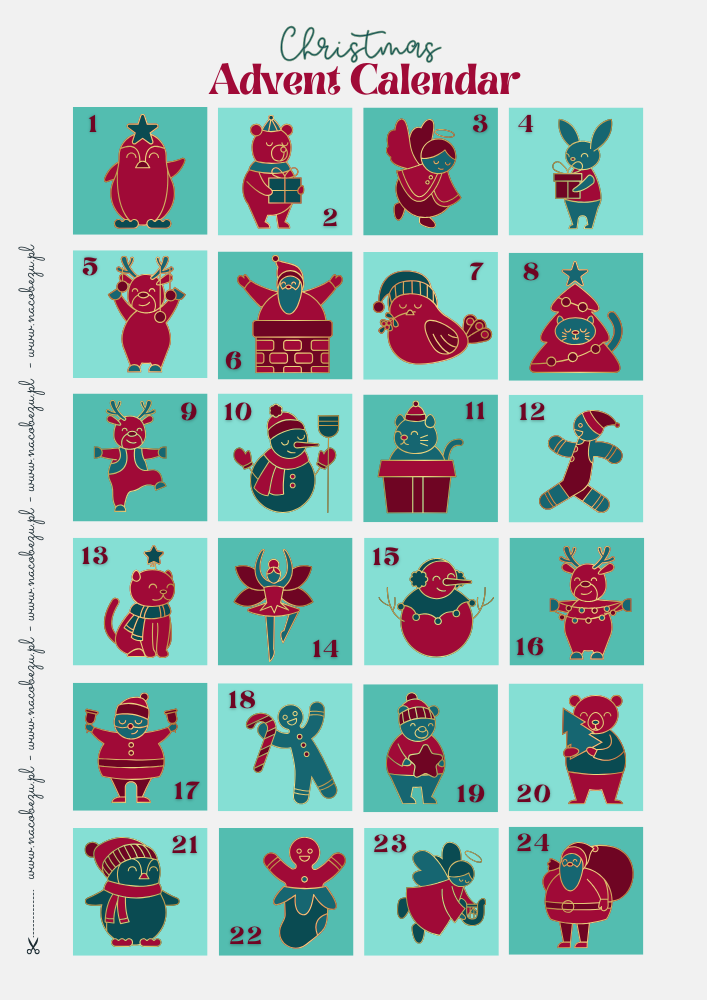 Kalendarz Adwentowy do druku