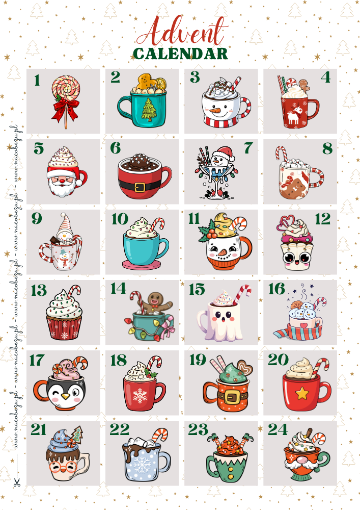 Kalendarz Adwentowy do druku