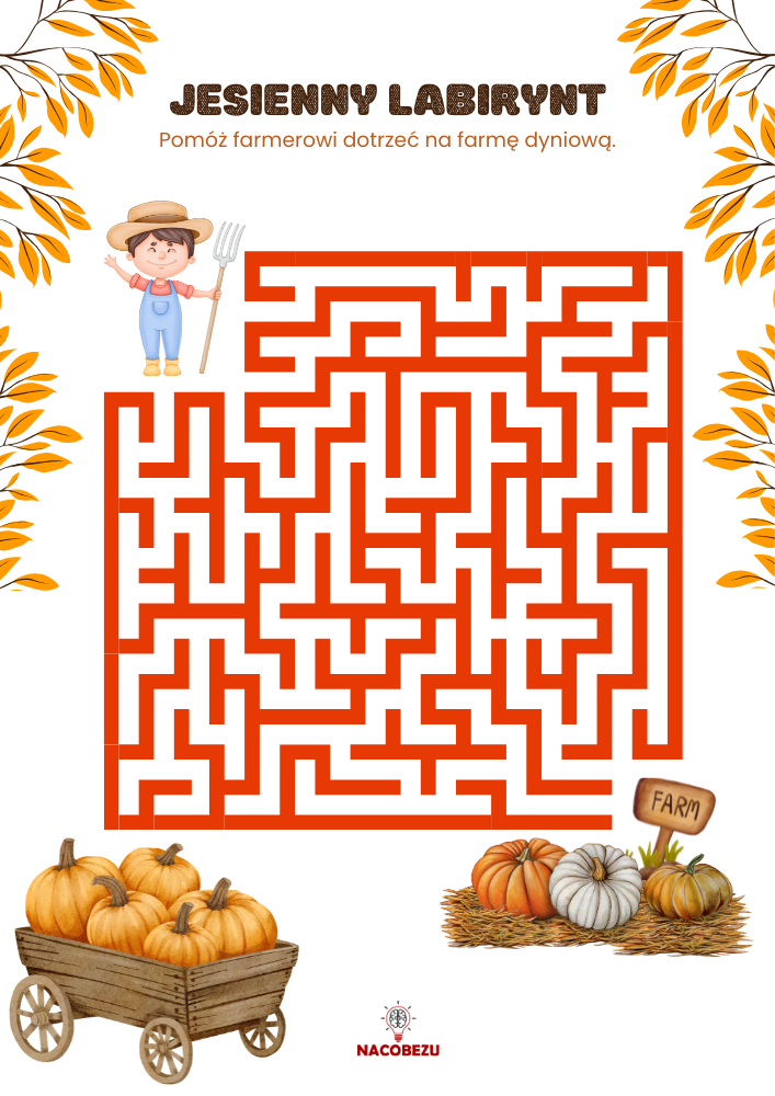 Jesienne labirynty do druku