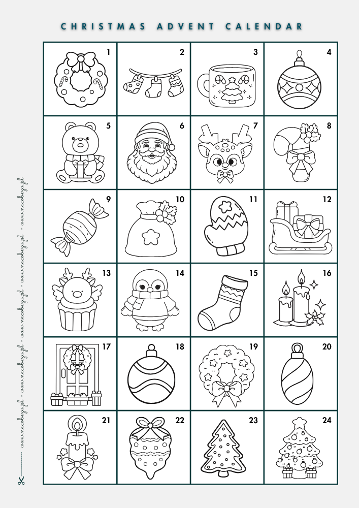 Kalendarz Adwentowy do druku