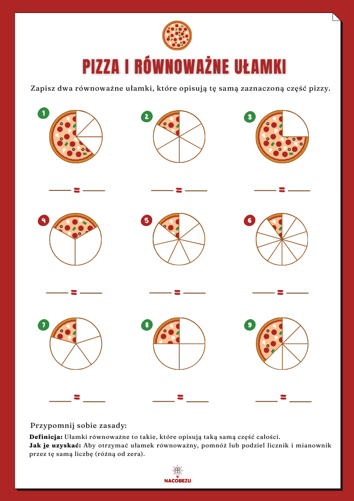 ułamki dla dzieci klasa 1-3