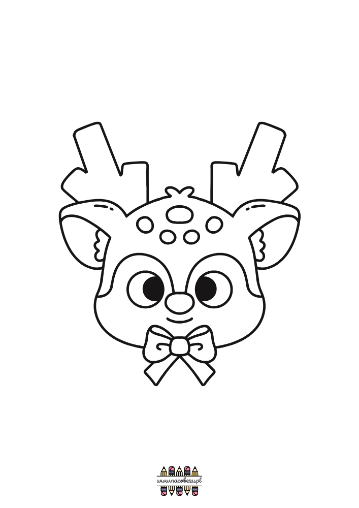 świąteczne kolorowanki renifery do druku dla dzieci