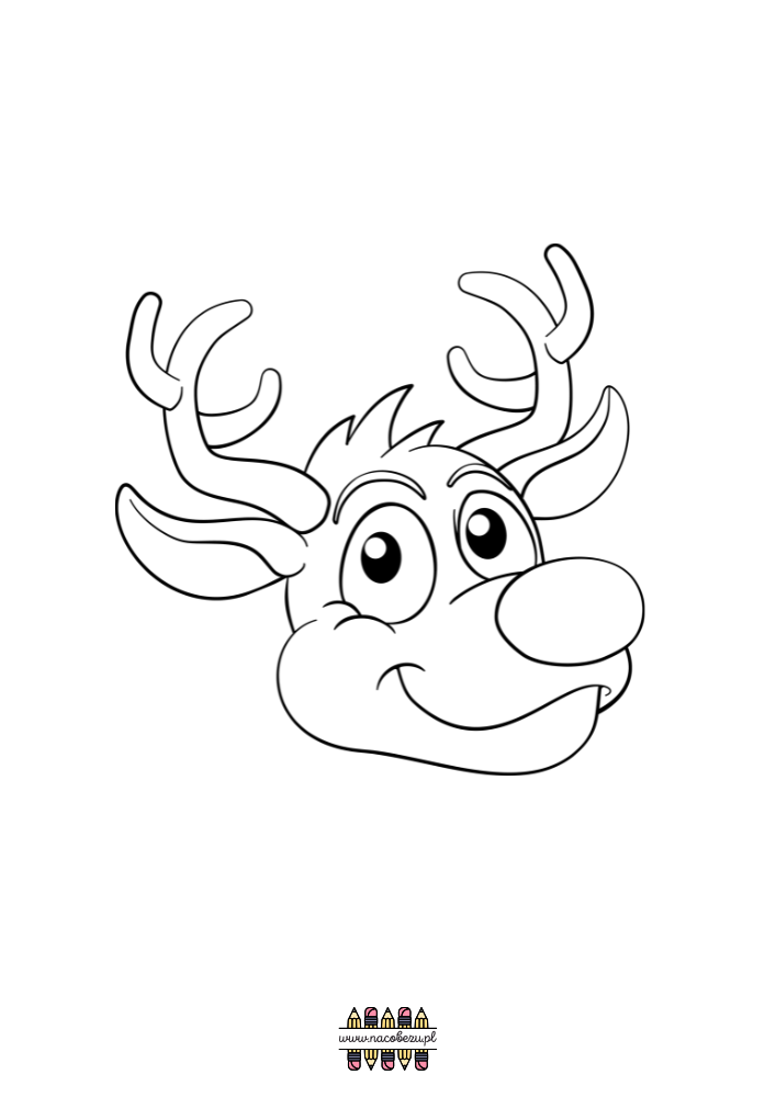 świąteczne kolorowanki renifery do druku dla dzieci