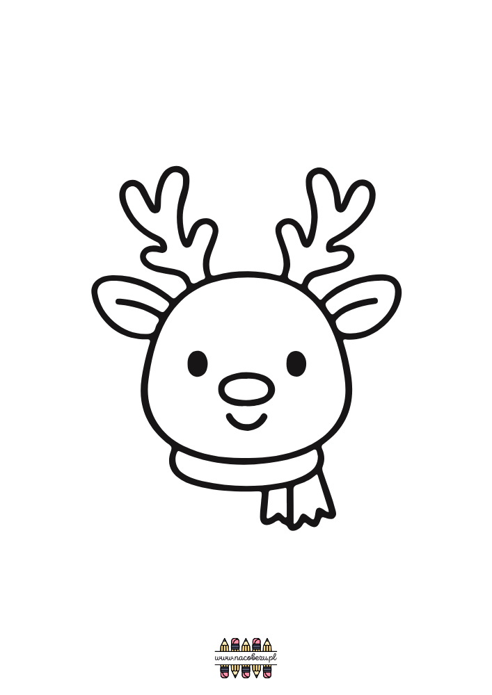 świąteczne kolorowanki renifery do druku dla dzieci